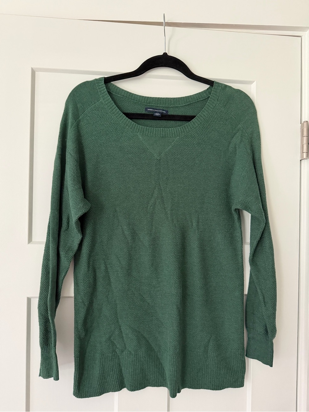 American Eagle Outfitters Green Waffle Knit Sweater